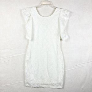 Roomates Womens Mini Dress Short Sleeve White Size Medium